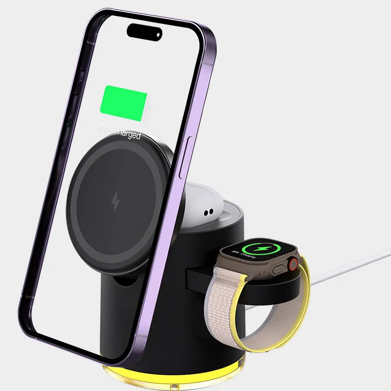 Folding Magnetic Three-in-one Wireless Charger - Bellarte Enchanté Folding Magnetic Three-in-one Wireless Charger